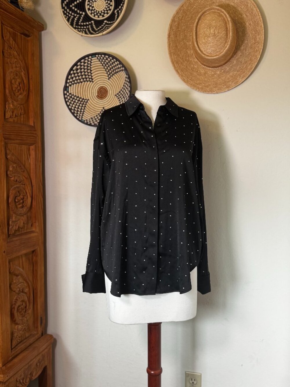 Good American Satin Shirt - NWT - Size Large